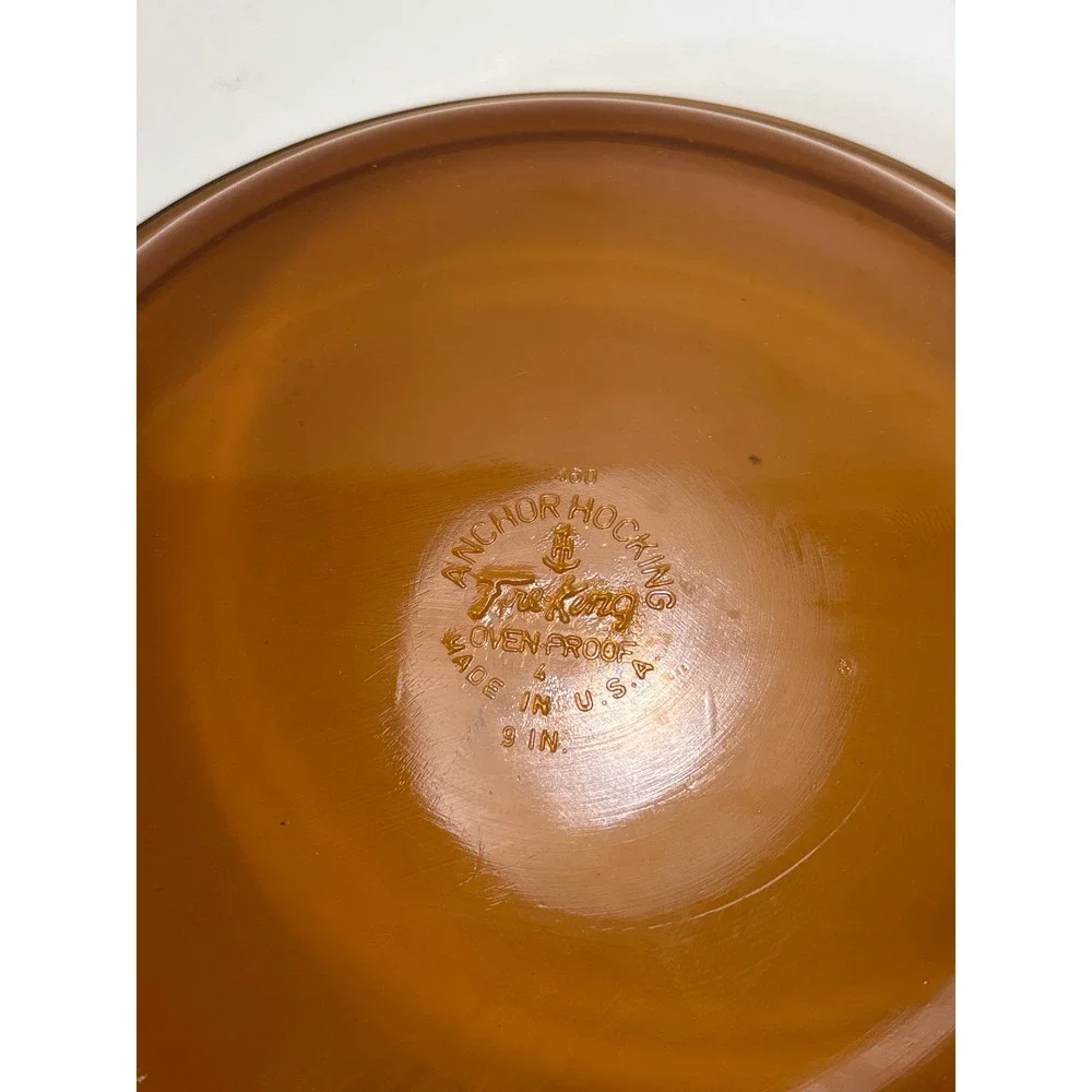 Anchor Hocking Fire King 9 Inch Amber Glass‎ Pie Plate Pan 460 Made USA Vintage